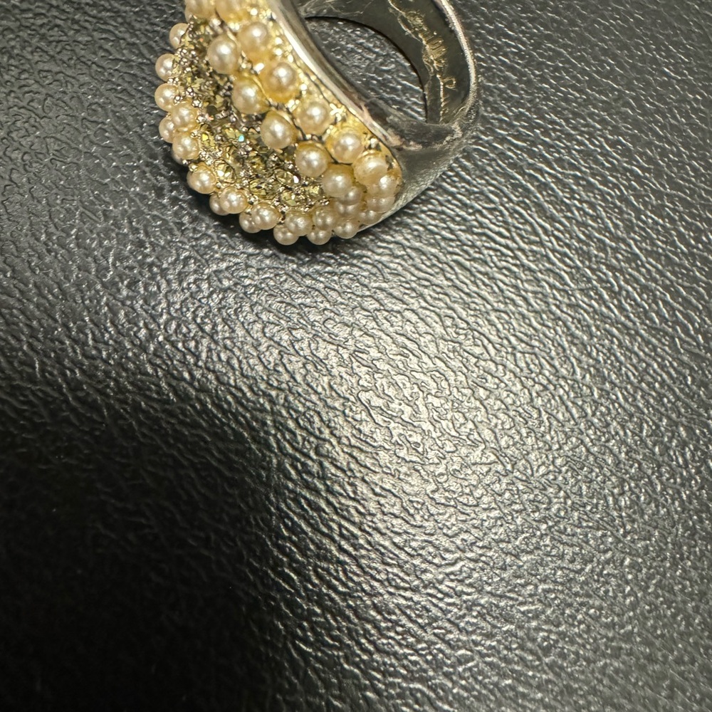 Camille Lucie crystal Swarovski and Pearl combination ring Sz 7.5 - Picture 6 of 16